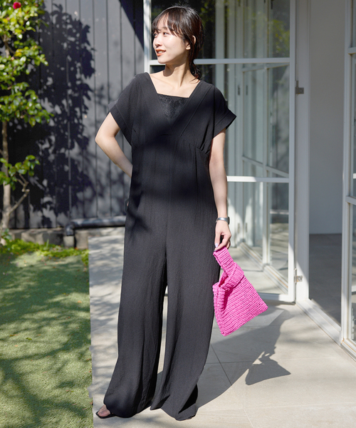 SLOBE IENA（スローブイエナ）の「シュリンクPEデザインオールインワン（つなぎ/オールインワン・レディース・ブラック/ブルー系その他・36/38）」の6枚目の写真