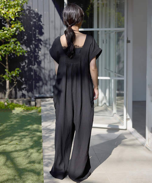 SLOBE IENA（スローブイエナ）の「シュリンクPEデザインオールインワン（つなぎ/オールインワン・レディース・ブラック/ブルー系その他・36/38）」の9枚目の写真