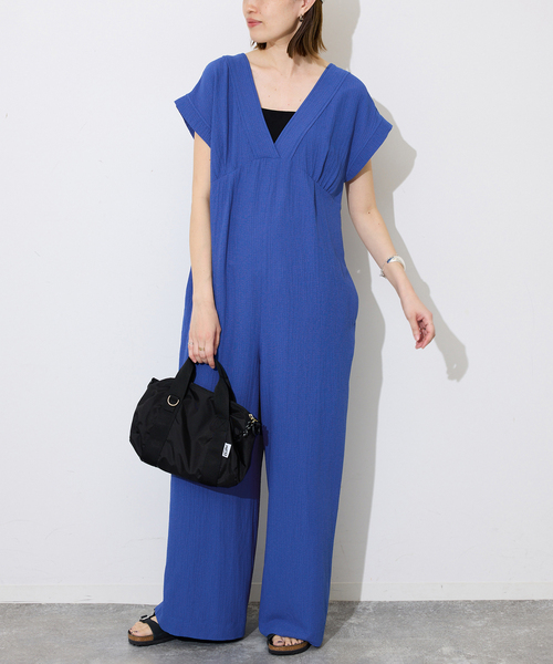 SLOBE IENA（スローブイエナ）の「シュリンクPEデザインオールインワン（つなぎ/オールインワン・レディース・ブラック/ブルー系その他・36/38）」の12枚目の写真