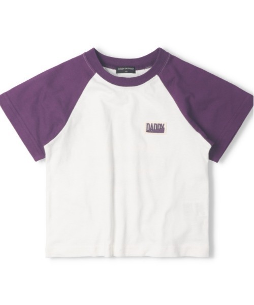 Daddy Oh Daddy（ダディーオーダディー）の「【ジュニアあり】【綿100％】ラグランデザイン半袖Tシャツ（Tシャツ/カットソー・キッズ・パープル/ブラック・160/150/140/130/120/110/100）」の2枚目の写真