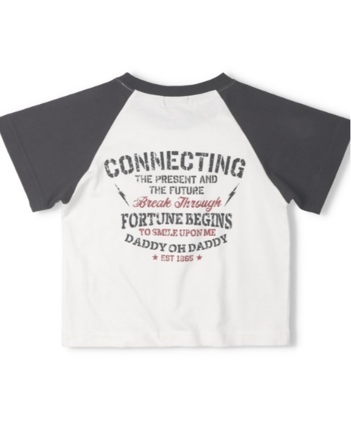 Daddy Oh Daddy（ダディーオーダディー）の「【ジュニアあり】【綿100％】ラグランデザイン半袖Tシャツ（Tシャツ/カットソー・キッズ・パープル/ブラック・160/150/140/130/120/110/100）」の3枚目の写真