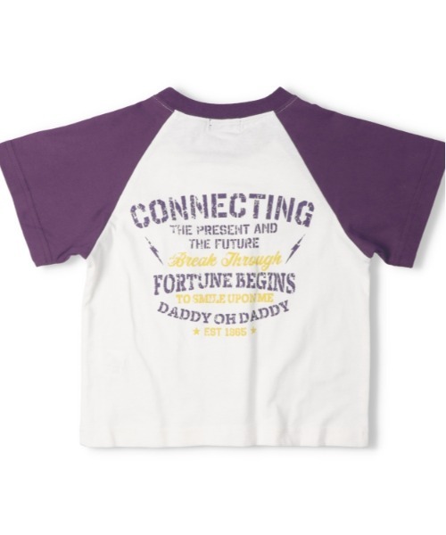 Daddy Oh Daddy（ダディーオーダディー）の「【ジュニアあり】【綿100％】ラグランデザイン半袖Tシャツ（Tシャツ/カットソー・キッズ・パープル/ブラック・160/150/140/130/120/110/100）」の4枚目の写真