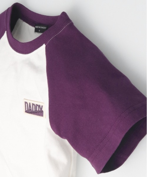 Daddy Oh Daddy（ダディーオーダディー）の「【ジュニアあり】【綿100％】ラグランデザイン半袖Tシャツ（Tシャツ/カットソー・キッズ・パープル/ブラック・160/150/140/130/120/110/100）」の5枚目の写真
