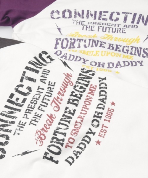 Daddy Oh Daddy（ダディーオーダディー）の「【ジュニアあり】【綿100％】ラグランデザイン半袖Tシャツ（Tシャツ/カットソー・キッズ・パープル/ブラック・160/150/140/130/120/110/100）」の6枚目の写真