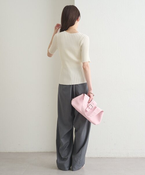 mystic(ミスティック)の「《WEB限定》ラウンドスリット半袖カーディガン(カーディガン/ボレロ・レディース・ブラック/ピンク/イエロー/グリーン/アイボリー・FREE)」の22枚目の写真