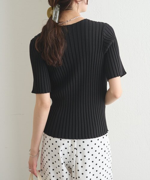 mystic(ミスティック)の「《WEB限定》ラウンドスリット半袖カーディガン(カーディガン/ボレロ・レディース・ブラック/ピンク/イエロー/グリーン/アイボリー・FREE)」の18枚目の写真