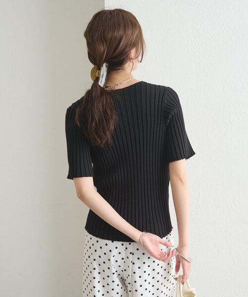 mystic(ミスティック)の「《WEB限定》ラウンドスリット半袖カーディガン(カーディガン/ボレロ・レディース・ブラック/ピンク/イエロー/グリーン/アイボリー・FREE)」の13枚目の写真