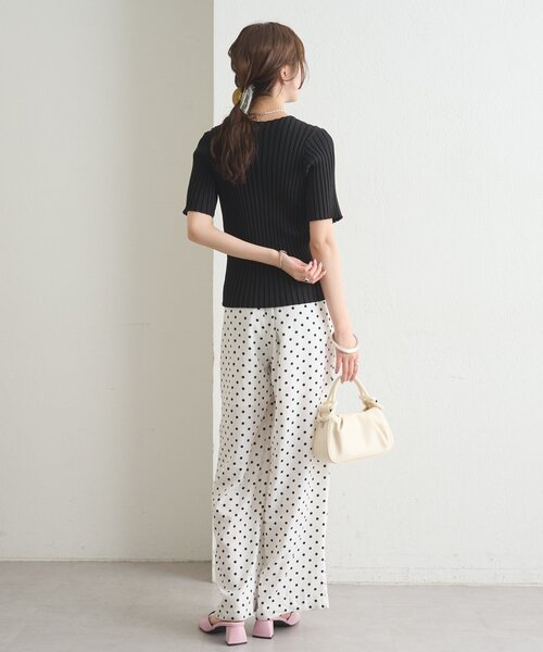 mystic(ミスティック)の「《WEB限定》ラウンドスリット半袖カーディガン(カーディガン/ボレロ・レディース・ブラック/ピンク/イエロー/グリーン/アイボリー・FREE)」の10枚目の写真