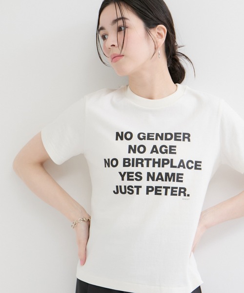 le cercle ADAM ET ROPE'(ルセルクルアダムエロペ)の「【MY NAME IS PETER/マイ ネーム イズ ピーター】SLOGAN T-SHIRTS(Tシャツ/カットソー・レディース・ホワイト・FREE)」の1枚目の写真