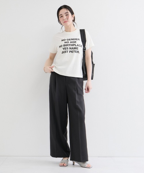 le cercle ADAM ET ROPE'(ルセルクルアダムエロペ)の「【MY NAME IS PETER/マイ ネーム イズ ピーター】SLOGAN T-SHIRTS(Tシャツ/カットソー・レディース・ホワイト・FREE)」の2枚目の写真