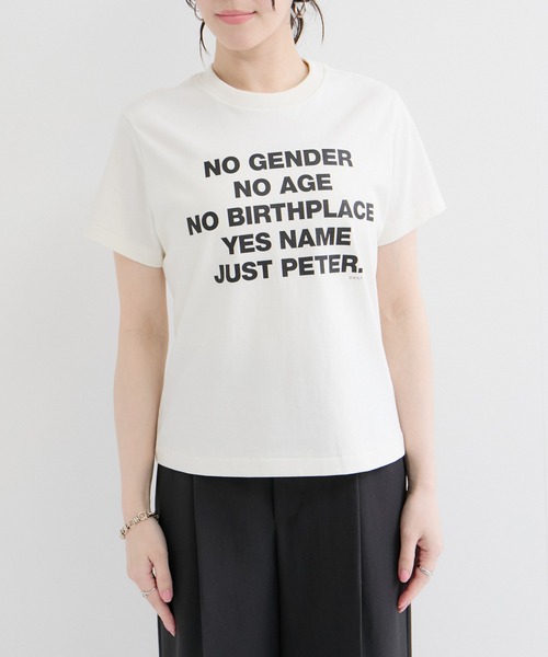 le cercle ADAM ET ROPE'(ルセルクルアダムエロペ)の「【MY NAME IS PETER/マイ ネーム イズ ピーター】SLOGAN T-SHIRTS(Tシャツ/カットソー・レディース・ホワイト・FREE)」の3枚目の写真