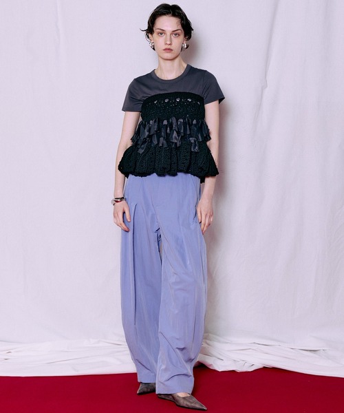 MAISON SPECIAL（メゾンスペシャル）の「2WAY Knit Flare Bustier/2WAYニットフレアビスチェ（シャツ/ブラウス・レディース・ホワイト/ブラック・FREE）」の8枚目の写真