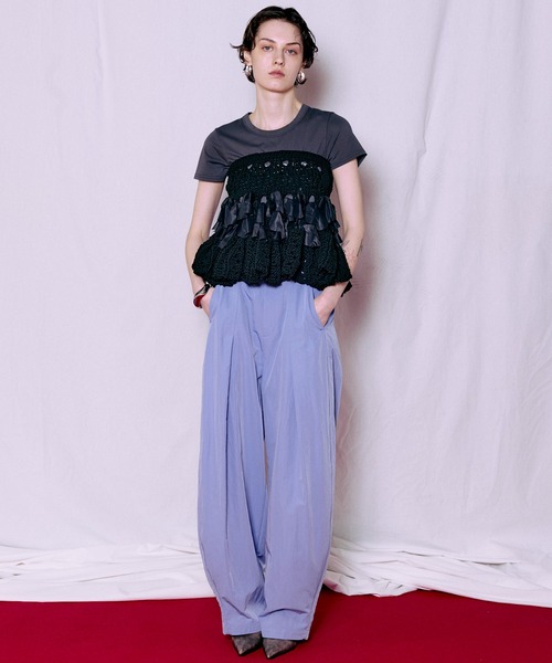 MAISON SPECIAL（メゾンスペシャル）の「2WAY Knit Flare Bustier/2WAYニットフレアビスチェ（シャツ/ブラウス・レディース・ホワイト/ブラック・FREE）」の9枚目の写真