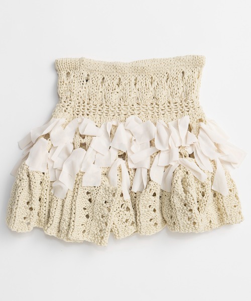 MAISON SPECIAL（メゾンスペシャル）の「2WAY Knit Flare Bustier/2WAYニットフレアビスチェ（シャツ/ブラウス・レディース・ホワイト/ブラック・FREE）」の22枚目の写真