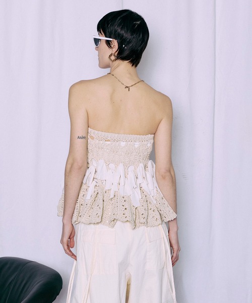 MAISON SPECIAL（メゾンスペシャル）の「2WAY Knit Flare Bustier/2WAYニットフレアビスチェ（シャツ/ブラウス・レディース・ホワイト/ブラック・FREE）」の20枚目の写真