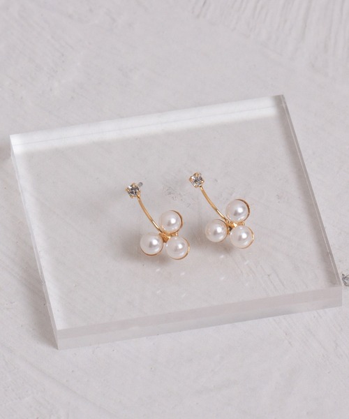 Peony(ピオニー)の「【Peony/ピオニー】パールドロップデザインピアス(ピアス(両耳用)・レディース・シルバー/ゴールド・FREE)」の16枚目の写真
