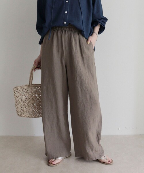 fredy emue(フレディエミュ)の「LINEN セミワイドリラクシーパンツ(その他パンツ・レディース・カーキ/レッド/ブラック/ベージュ・38/36)」の8枚目の写真
