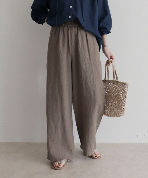 fredy emue(フレディエミュ)の「LINEN セミワイドリラクシーパンツ(その他パンツ・レディース・カーキ/レッド/ブラック/ベージュ・38/36)」の10枚目の写真
