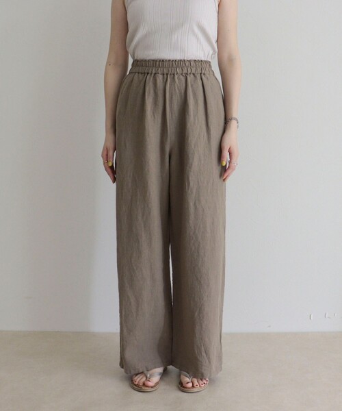fredy emue(フレディエミュ)の「LINEN セミワイドリラクシーパンツ(その他パンツ・レディース・カーキ/レッド/ブラック/ベージュ・38/36)」の14枚目の写真