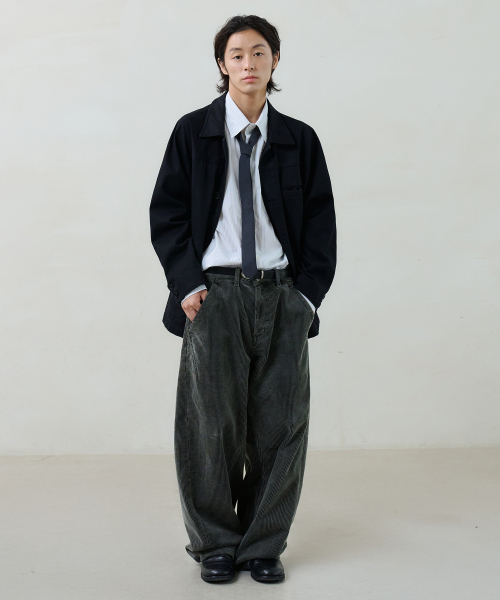 NOUN(ノウン)の「balanced corduroy pants (charcoal)(その他パンツ・メンズ・その他・0/1/2)」の2枚目の写真
