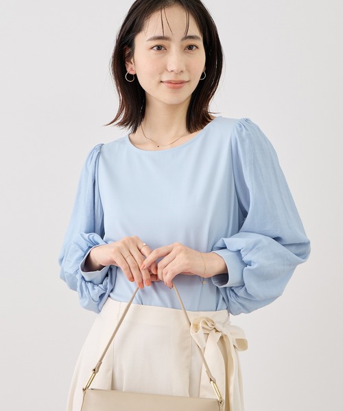 ROPE' PICNIC(ロペピクニック)の「シアーボリュームスリーブカットトップス(Tシャツ/カットソー・レディース・オフホワイト/イエロー/ブラック/サックスブルー・FREE)」の17枚目の写真