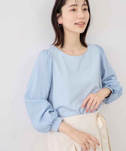 ROPE' PICNIC(ロペピクニック)の「シアーボリュームスリーブカットトップス(Tシャツ/カットソー・レディース・オフホワイト/イエロー/ブラック/サックスブルー・FREE)」の20枚目の写真
