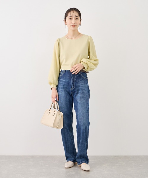 ROPE' PICNIC(ロペピクニック)の「シアーボリュームスリーブカットトップス(Tシャツ/カットソー・レディース・オフホワイト/イエロー/ブラック/サックスブルー・FREE)」の21枚目の写真