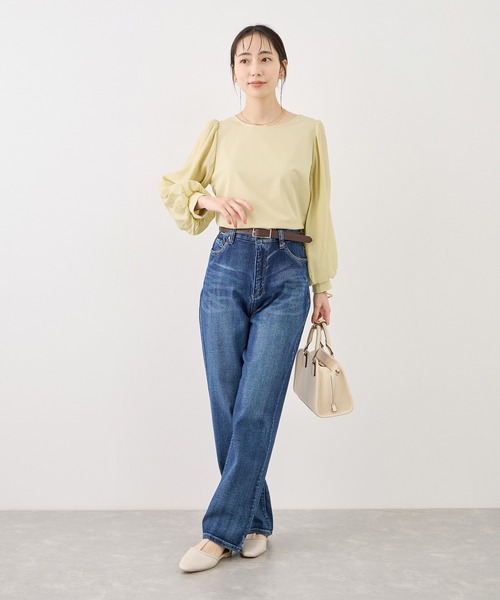 ROPE' PICNIC(ロペピクニック)の「シアーボリュームスリーブカットトップス(Tシャツ/カットソー・レディース・オフホワイト/イエロー/ブラック/サックスブルー・FREE)」の22枚目の写真