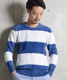 SHIPS JET BLUE | SHIPS JET BLUE(シップス ジェットブルー): モールボーダー クルーネックニット16SS■(ニット/セーター)