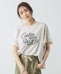 GLOBAL WORK | ヘビロッTEEフリルプリント半袖/663965(Tシャツ/カットソー)