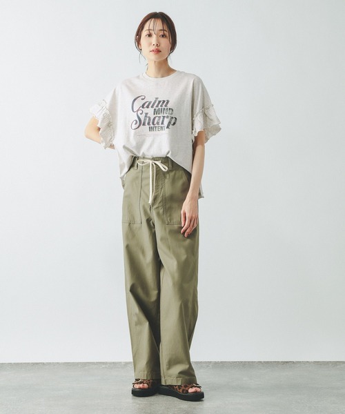 GLOBAL WORK(グローバルワーク)の「ヘビロッTEEフリルプリント半袖/663965(Tシャツ/カットソー・レディース・スミクロ/ホワイト/ブラウン/ライトグレー・LARGE/MEDIUM)」の22枚目の写真