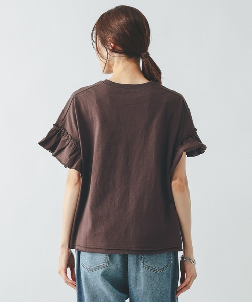 GLOBAL WORK(グローバルワーク)の「ヘビロッTEEフリルプリント半袖/663965(Tシャツ/カットソー・レディース・スミクロ/ホワイト/ブラウン/ライトグレー・LARGE/MEDIUM)」の13枚目の写真