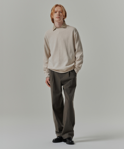 MINDBRIDGE（マインドブリッジ）の「[COUTURE]組織変形オーバーサイズマンツーマン - 2カラー MYTS6170（スウェット・メンズ・ブラック/ベージュ・100/95/105）」の3枚目の写真