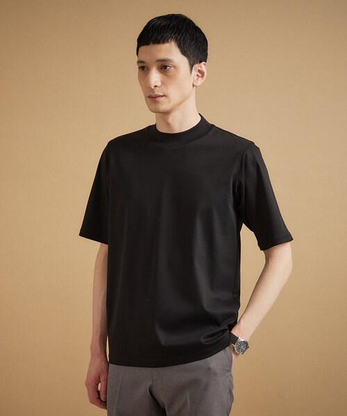 TAKEO KIKUCHI（タケオキクチ）の「【接触冷感】アイスクリアコットン モックネック Tシャツ（Tシャツ/カットソー・メンズ・ホワイト/ブラック・04/03/02）」の16枚目の写真