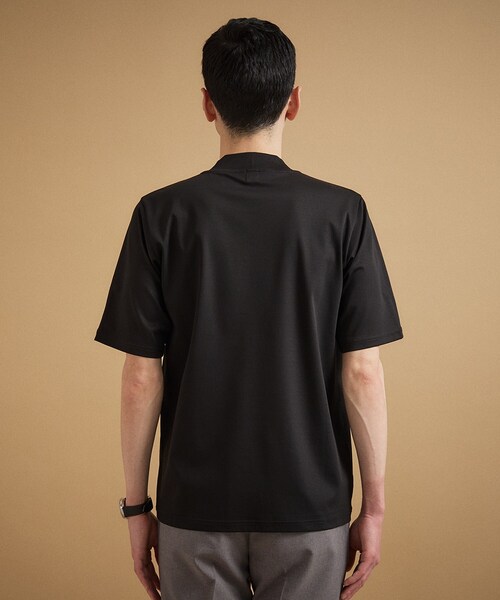 TAKEO KIKUCHI（タケオキクチ）の「【接触冷感】アイスクリアコットン モックネック Tシャツ（Tシャツ/カットソー・メンズ・ホワイト/ブラック・04/03/02）」の5枚目の写真