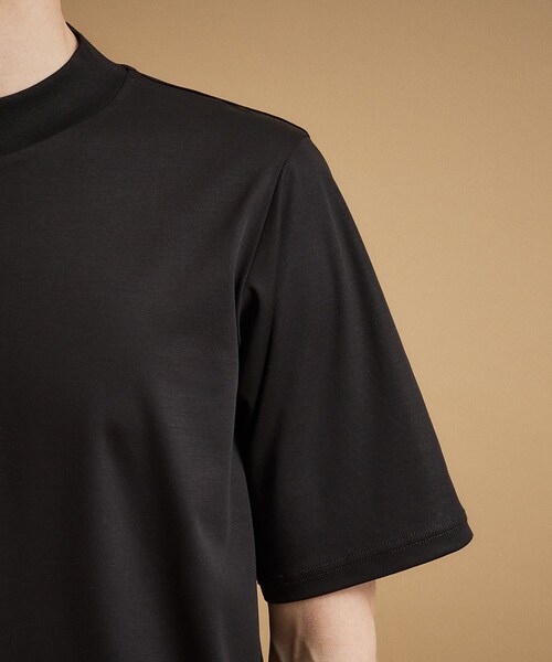 TAKEO KIKUCHI（タケオキクチ）の「【接触冷感】アイスクリアコットン モックネック Tシャツ（Tシャツ/カットソー・メンズ・ホワイト/ブラック・04/03/02）」の7枚目の写真