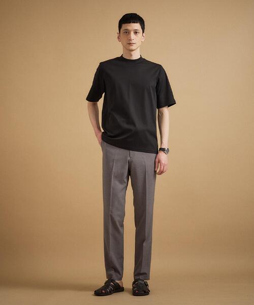TAKEO KIKUCHI（タケオキクチ）の「【接触冷感】アイスクリアコットン モックネック Tシャツ（Tシャツ/カットソー・メンズ・ホワイト/ブラック・04/03/02）」の9枚目の写真