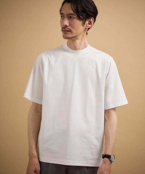 TAKEO KIKUCHI（タケオキクチ）の「【接触冷感】アイスクリアコットン モックネック Tシャツ（Tシャツ/カットソー・メンズ・ホワイト/ブラック・04/03/02）」の11枚目の写真