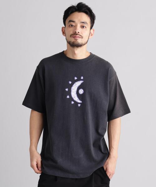 MANASTASH(マナスタッシュ)の「MANASTASH/マナスタッシュ/HEMP TEE MOON(Tシャツ/カットソー・メンズ・ブラック/ラベンダー・M/S/XL/L)」の6枚目の写真