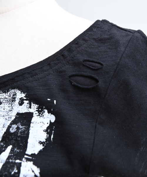 REFLEM(レフレム)の「『REFLEM/レフレム』パンクレイヤードアシメトップス/ハーフスリーブカットソー(Tシャツ/カットソー・レディース・ブラック/ホワイト・L/M)」の18枚目の写真