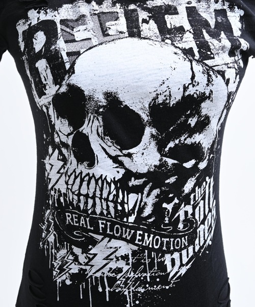 REFLEM(レフレム)の「『REFLEM/レフレム』パンクレイヤードアシメトップス/ハーフスリーブカットソー(Tシャツ/カットソー・レディース・ブラック/ホワイト・L/M)」の16枚目の写真