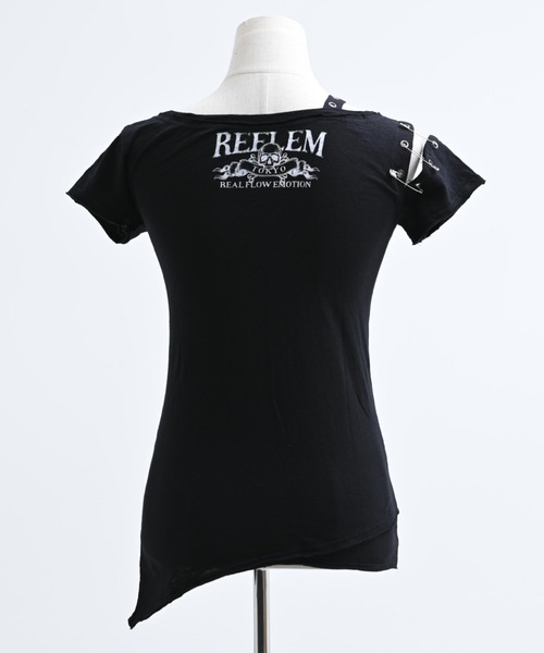 REFLEM(レフレム)の「『REFLEM/レフレム』パンクレイヤードアシメトップス/ハーフスリーブカットソー(Tシャツ/カットソー・レディース・ブラック/ホワイト・L/M)」の15枚目の写真