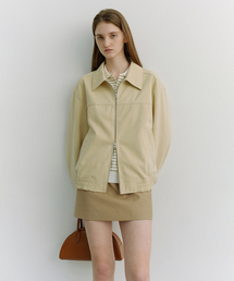 UNISEX ALTER-SUEDE COLLARED BLOUSON_UDJU6A107_CREAM