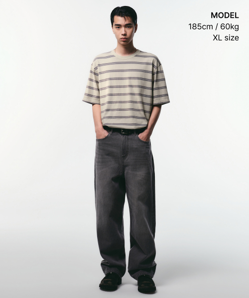 MUSINSA STANDARD（ムシンサスタンダード）の「プロストダイドダブルストライプTシャツ[クリーム]（Tシャツ/カットソー・メンズ・その他・LARGE/X-LARGE/2XL/SMALL/MEDIUM/3XL）」の2枚目の写真