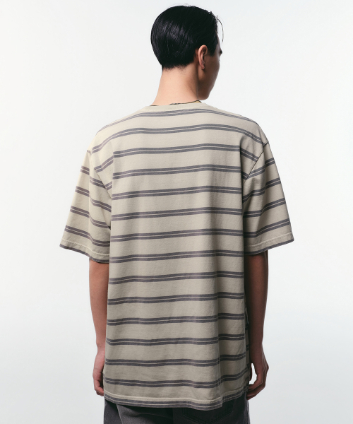 MUSINSA STANDARD（ムシンサスタンダード）の「プロストダイドダブルストライプTシャツ[クリーム]（Tシャツ/カットソー・メンズ・その他・LARGE/X-LARGE/2XL/SMALL/MEDIUM/3XL）」の3枚目の写真