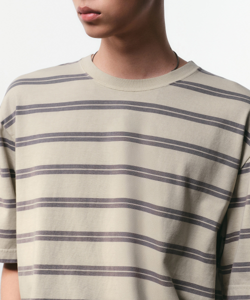 MUSINSA STANDARD（ムシンサスタンダード）の「プロストダイドダブルストライプTシャツ[クリーム]（Tシャツ/カットソー・メンズ・その他・LARGE/X-LARGE/2XL/SMALL/MEDIUM/3XL）」の4枚目の写真