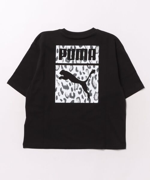 PUMA（プーマ）の「PUMA/プーマ キッズ 半袖 Tシャツ バックプリント レオパード柄 639318（Tシャツ/カットソー・キッズ・ブラック/ホワイト・130cm/140cm/150cm/160cm）」の3枚目の写真