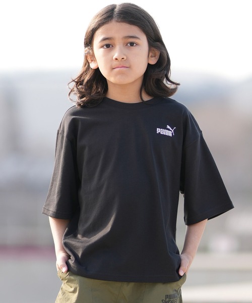 PUMA（プーマ）の「PUMA/プーマ キッズ 半袖 Tシャツ バックプリント レオパード柄 639318（Tシャツ/カットソー・キッズ・ブラック/ホワイト・130cm/140cm/150cm/160cm）」の8枚目の写真