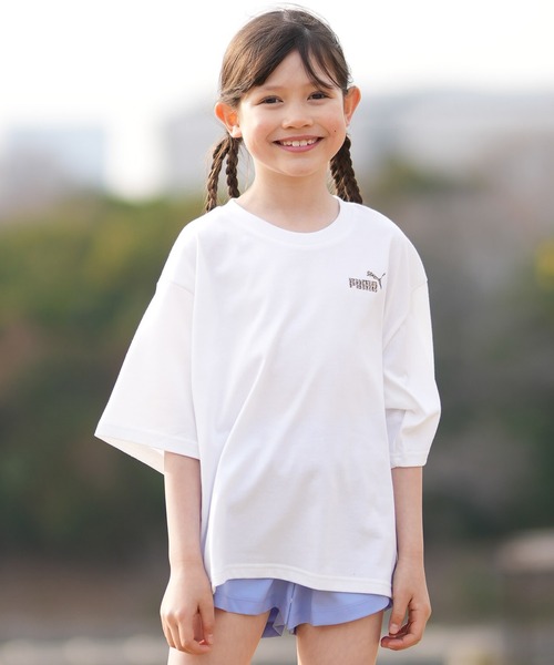 PUMA（プーマ）の「PUMA/プーマ キッズ 半袖 Tシャツ バックプリント レオパード柄 639318（Tシャツ/カットソー・キッズ・ブラック/ホワイト・130cm/140cm/150cm/160cm）」の4枚目の写真