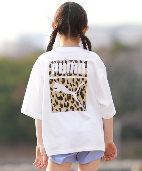 PUMA（プーマ）の「PUMA/プーマ キッズ 半袖 Tシャツ バックプリント レオパード柄 639318（Tシャツ/カットソー・キッズ・ブラック/ホワイト・130cm/140cm/150cm/160cm）」の5枚目の写真